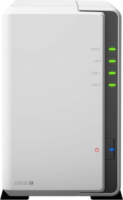 Synology 2 bay NAS DiskStation DS220j (Disksiz), 2 bay; 512MB DDR4