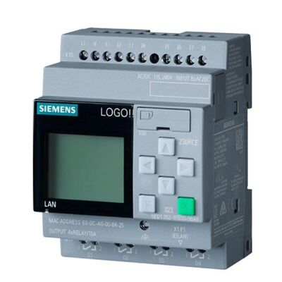 Siemens'in logosu! 230RCE Lojik Modülü, 115/230V AC/DC, 8 DI/4 Röle DO, Ekranlı, Ethernet, Modüler Genişletilebilir