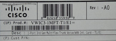 1 PORT T1/E1 MULTIFLEX TRUNK Cisco Router Modülleri Özel VWIC3-1MFT-T1E1 arayüz kartı Cisco ISR 2 1900/2900/3900 serisi platformunda ses ve veri uygulamasını destekler