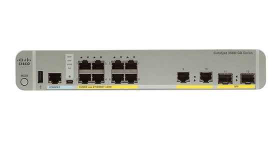 WS-C3560CX-8TC-S 8-Port Kompakt Değiştirme Katmanı 3 - 8 X 10/100/1000 Ethernet Portları 2 SFP&2GE Uplinks- Data IP Base
