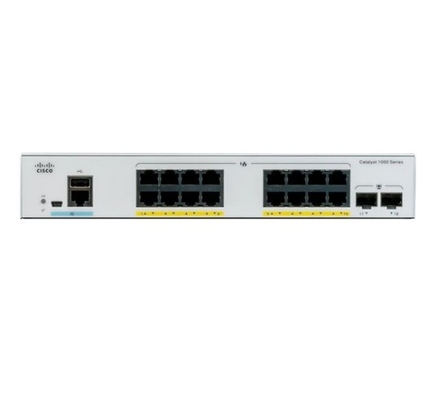 C1000-16FP-2G-L Cisco Catalyst 1000 Switch 16x 10/100/1000 Ethernet Portları PoE+ 240W PoE Bütçe 2x 1G SFP Uplinks