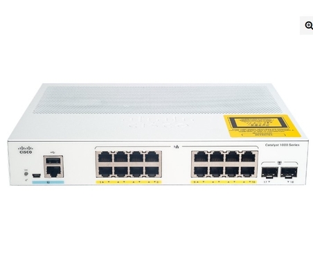 C1000-16FP-2G-L Cisco Catalyst 1000 Switch 16x 10/100/1000 Ethernet Portları PoE+ 240W PoE Bütçe 2x 1G SFP Uplinks
