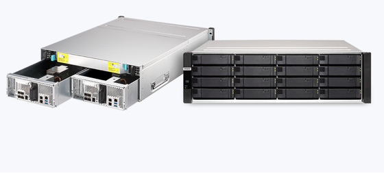 QNAP ES1686dc raf sunucusu Enterprise ZFS NAS Intel® Xeon® D işlemcileri ile donatılmıştır
