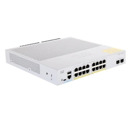 Cisco C1200-16P-2G - Cisco Switches 16x 10/100/1000 PoE+ Portları 120W Güç Bütçesi, 2x Gigabit SFP ile, Rack-montable