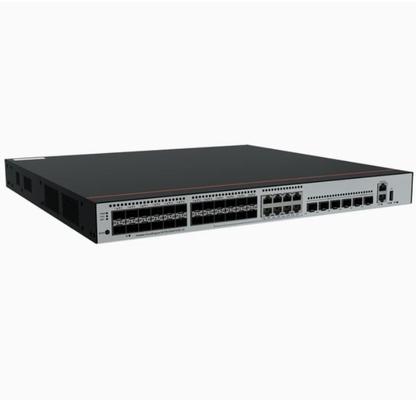 S5735-S24ST4XE-V2 24*GE SFP portları, bunların 8'i çift amaçlı 10/100/1000 veya SFP 4*10GE SFP+ portları 2*12GE Güç modülü olmayan yığın portları