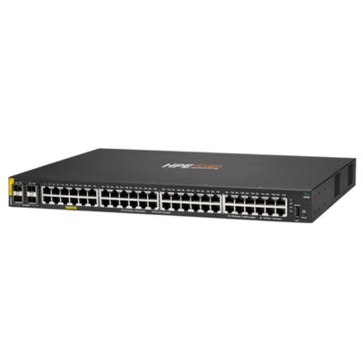 Aruba CX 6000 Yönetilebilir Ethernet Anahtarı, 48 x 10/100/1000 (PoE+) + 4 x Gigabit SFP Portu, 370 W PoE Bütçesi ve İstiflenebilir Tasarım