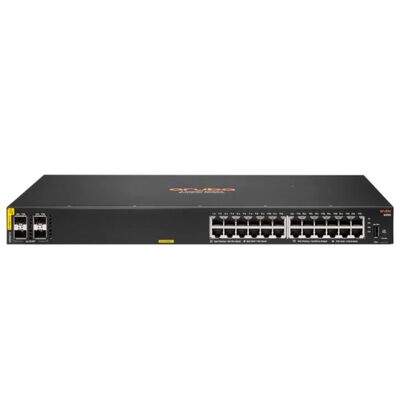 Aruba CX 6000 24 x 10/100/1000 (PoE+) + 4 x Gigabit SFP Portları 370W PoE Bütçesi ve Yüklenebilir Tasarımı ile Yönetilen Değiştirici