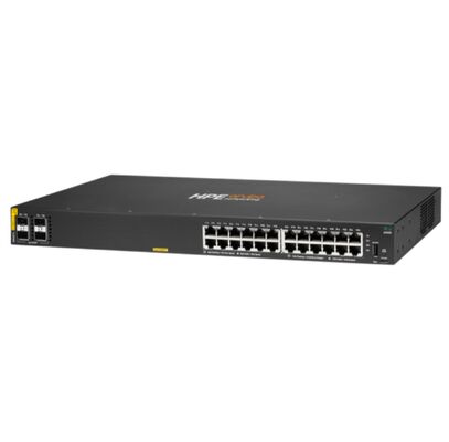 Aruba CX 6000 24 x 10/100/1000 (PoE+) + 4 x Gigabit SFP Portları 370W PoE Bütçesi ve Yüklenebilir Tasarımı ile Yönetilen Değiştirici
