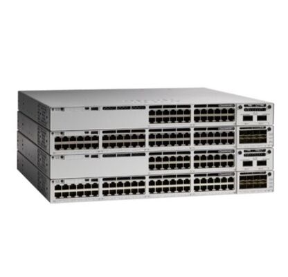 Cisco Catalyst 9300 Switch, 48 UPOE bağlantı noktası, 256 Gbps'lik bağlantı kapasitesi ve yüksek yoğunluklu ağlar için derin tampon