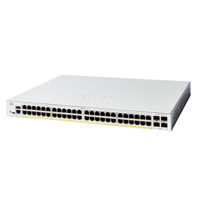C1300-48P-4X, Cisco Catalyst 1300 Anahtarı, 48x PoE+/370W, 4x 10G SFP+, Rafa monte edilebilir